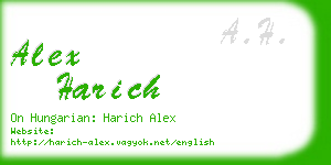 alex harich business card